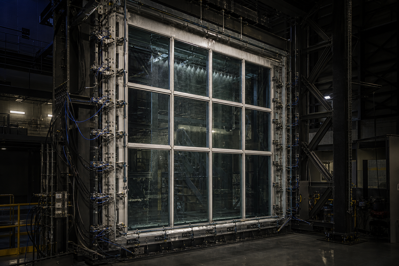 Curtain wall specimen configured for pressure testing
